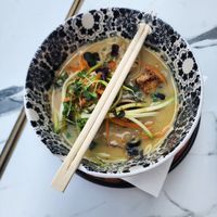 Tom kha ramen at VegANGELov  in Belgrade