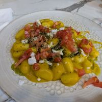 Pumpkin gnocci at VegANGELov  in Belgrade