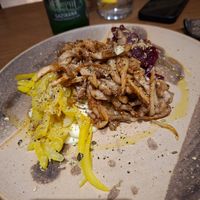 Fennel, Mushrooms, beetroot and cheesecream at VegANGELov  in Belgrade