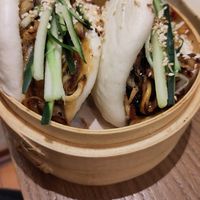 Bao buns with mushrooms at VegANGELov  in Belgrade