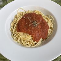 spaghetti napoletana  at Restaurante Cabrestante in Machico