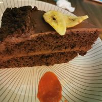 Vegan chocolate cake at Taquería La Lupe Alameda in Sevilla