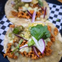 Tacos pastor e tacos tropical at Taquería La Lupe Alameda in Sevilla