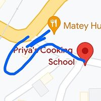 Follow the blue line from the main road up the hill go get to the place  at Priya's Cooking School in Ella