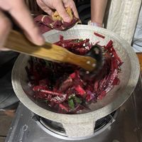 Beetroot curry  at Priya's Cooking School in Ella