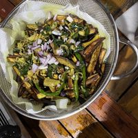 Eggplant saladd  at Priya's Cooking School in Ella
