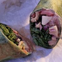Vegan Mediterranean hummus wrap. One of my fa favorites! at Salt 2.0 in Torrington