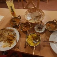Everything has the same browny color but it tastes great haha at MahaRana Indian Ayurvedic Restaurant in Budapest