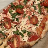 Vegan margherita at Gusto Pinsa Romana in San Francisco