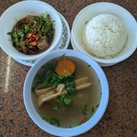 13. Rice w/ bitter melon soup & braised tofu, ham and mushroom at Thuong An lac in Honolulu