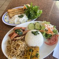 My eyes almost popped out when they brought out all of this food. Tasted great!  at Thuong An lac in Honolulu