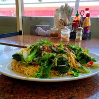 Fried Noodles with Tofu. at Thuong An lac in Honolulu