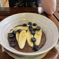 Oat porridge coco and banana/blueberry - comes with nutella if you don’t ask for it to be vegan  at Patcharee French Bakery in Ao Nang