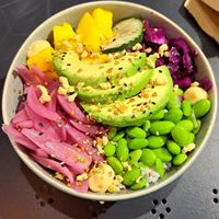Plant based poke bowl at Ananás Brunch in Sevilla