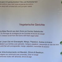 Menu  at La Ferme in Saas-fee