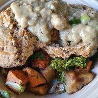 Biscuits & Gravy with Roasted Veg at Harlow - 23rd Ave in Portland