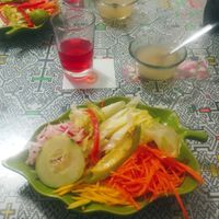 Salat drink and dessert at El Eden in Tarapoto