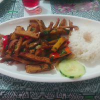 Lomo saltado in vegan version at El Eden in Tarapoto