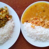 The main dishes (you can choose which one) at Salud y Vida in Huaraz