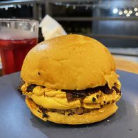 Cheddar 2.0 (house-made vegan cheddar & in-house bean burger )  at Refúgio Veg in Rio De Janeiro