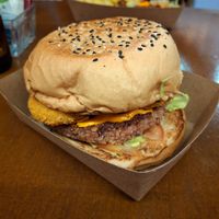 Onion burger at Refúgio Veg in Rio De Janeiro