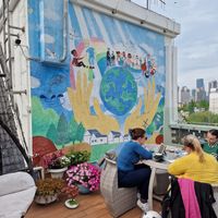 Outside at LN Fortunate Coffee in Shanghai