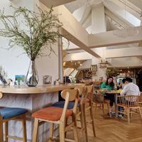 Indoors at LN Fortunate Coffee in Shanghai