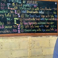 Menue at JaJa's Restaurant Thai Vegan in Koh Phangan