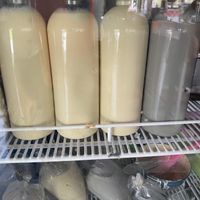 Jaja's house made sugarfree black sesame and soy milks!   at JaJa's Restaurant Thai Vegan in Koh Phangan