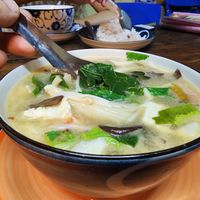 Tom yam Masaroom soup at JaJa's Restaurant Thai Vegan in Koh Phangan