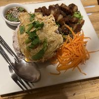 Pork with omelette   at JaJa's Restaurant Thai Vegan in Koh Phangan