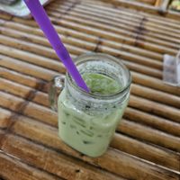 Iced green tea at JaJa's Restaurant Thai Vegan in Koh Phangan