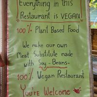Menu front page at JaJa's Restaurant Thai Vegan in Koh Phangan
