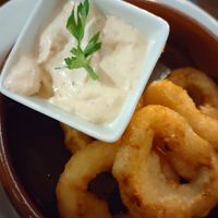 Fried onion rings at El Saloon in Gran Canaria