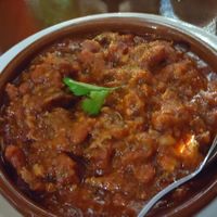 Fake beef and beans in smokey sauce at El Saloon in Gran Canaria