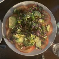 Tomato and avocado saladd  at El Saloon in Gran Canaria