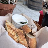Bread with garlic aioli   at El Saloon in Gran Canaria