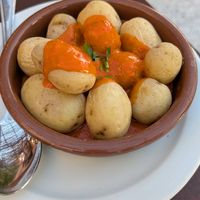 Patatas w mojo at El Saloon in Gran Canaria