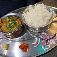 Mushroom curry and rice   at Crispy Dosa in Reading