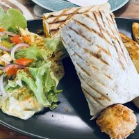 Burrito with Roasted Tofu (vegan)  at Shlomo in Grand Baie