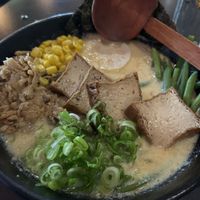 Vegan ramen with sesame broth, extra tofu and extra lotus. Yummy!  at Kinton Ramen - McGill in Montreal