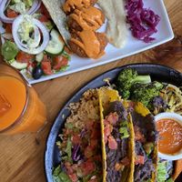 Chicana vegana y falafel   at El Huerto in Santiago