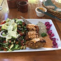 falafel platter  at El Huerto in Santiago