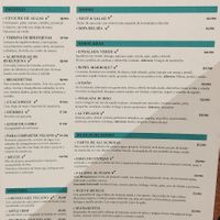 Speisekarte at El Huerto in Santiago