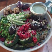 Moroccan salad bowl at El Huerto in Santiago