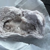 The Taro Bun is filled with a sweet potato filling. The Laveder color is interesting……but the bun is good. 👍  at Asian Mart in Myrtle Beach