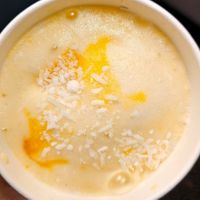 Mango coconut ice cream (tastes way better than it looks) at Happy Taco in Toronto