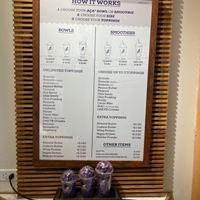 Wall menu at Oakberry - Greenwich Village in New York City