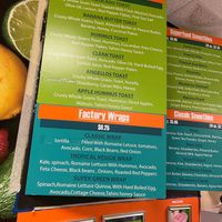 Menu  at Juice Factory in Kennesaw