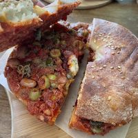 So delicious! Maltese ftira  at Coffee Circus Joy in Marsalforn